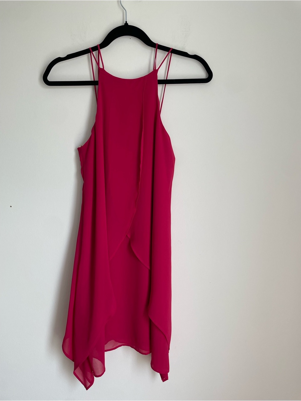 Strappy Fuchsia Layered Shift Dress